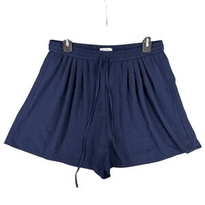 J.Crew Shorts Womens Medium Blue Stretch High Waist Drawstring Pull On Above Hip